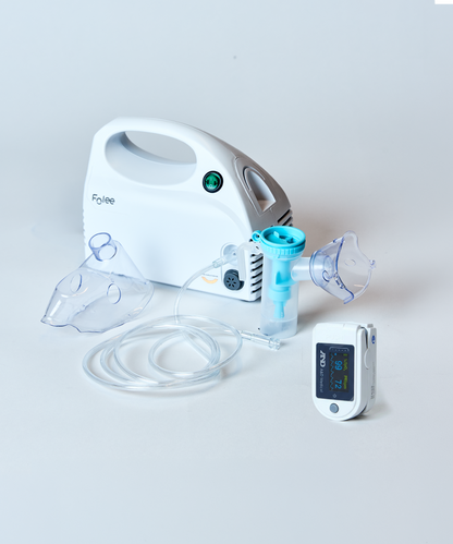 Oxímetro de pulso de dedo Bluetooth  And Medical+ Nebulizador Folee