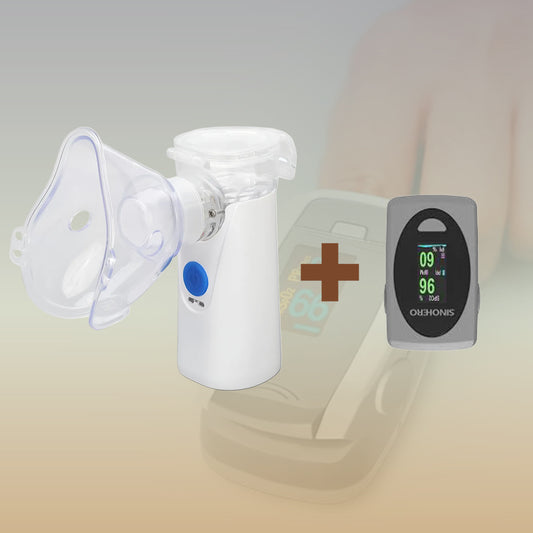 Nebulizador Ultrasónico Portatil + Oximetro de Pulso Modelo S-9 B